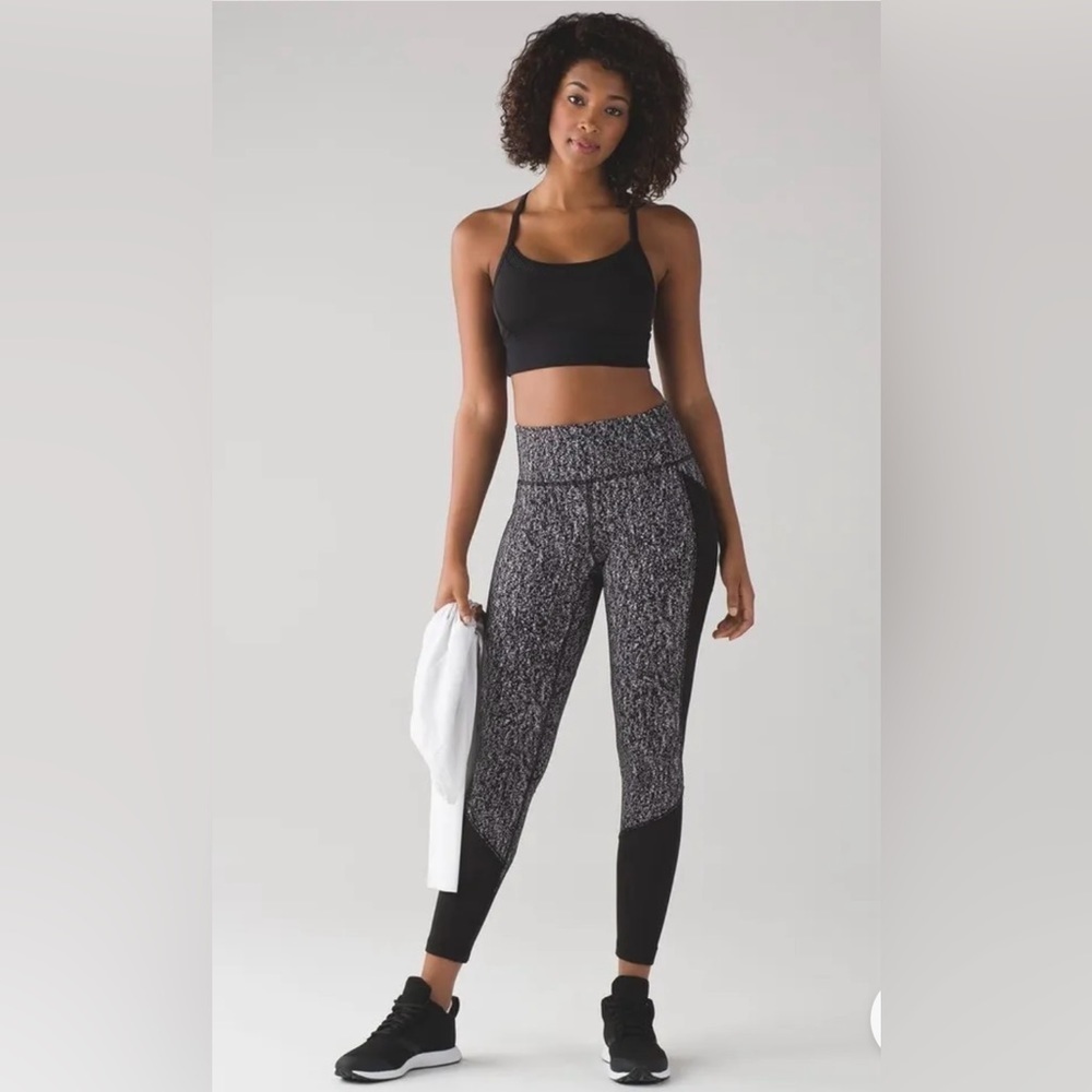 Lululemon Luon Suited Jacquard Black White Fit Physique Hi-Rise Tights - Picture 3 of 6